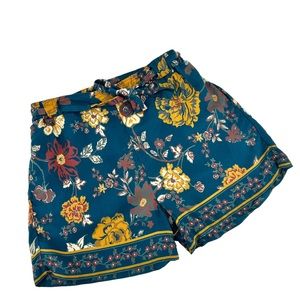 Anthropologie Dolan Floral Botanical Tie Waist Shorts Small Rayon Viscose Comfy